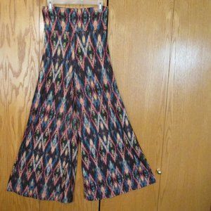 OHCONCEPT WOMEN'S SIZE S / M PANTS BRIGHT GEOMETRIC KNIT PALAZZO HIPPIE WIDE NWT